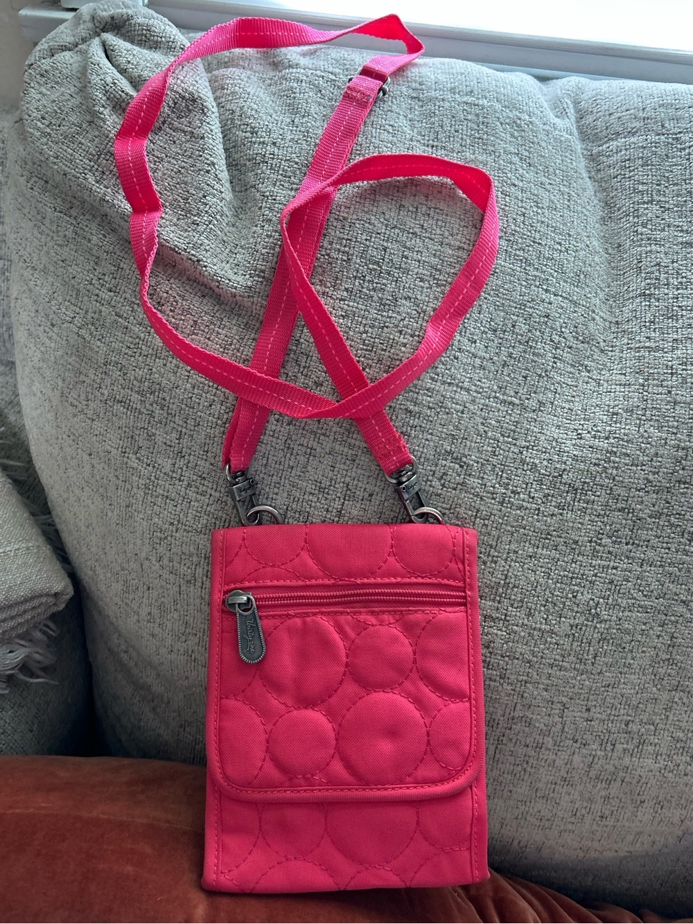 Thirty-one Quilted Crossbody Bag Hot Pink Trifold